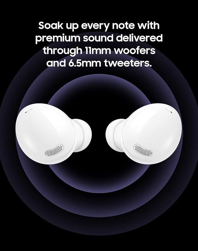 Samsung Galaxy Buds Pro, Bluetooth Earbuds, True Wireless, Noise Cancelling, Charging Case, Quality Sound, Water Resistant, White (US Version)
