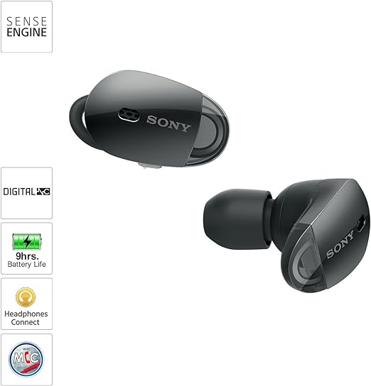 Sony WF1000X True Wireless Noise Cancelling Headphones, Black