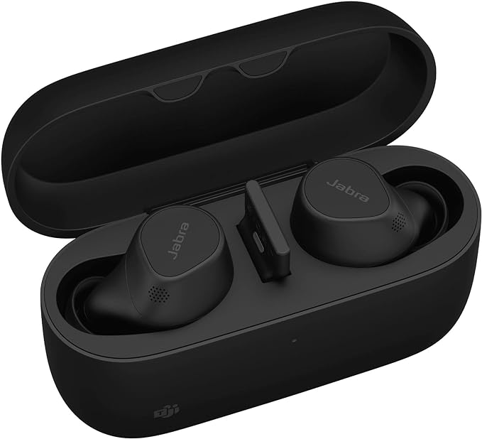 Jabra Evolve2 True Wireless in-Ear Bluetooth Headphones with Active Noise Cancelling (ANC), 4 Mic MultiSensor Voice Technology - Certified for MS Teams and All Major Meeting Apps - Black