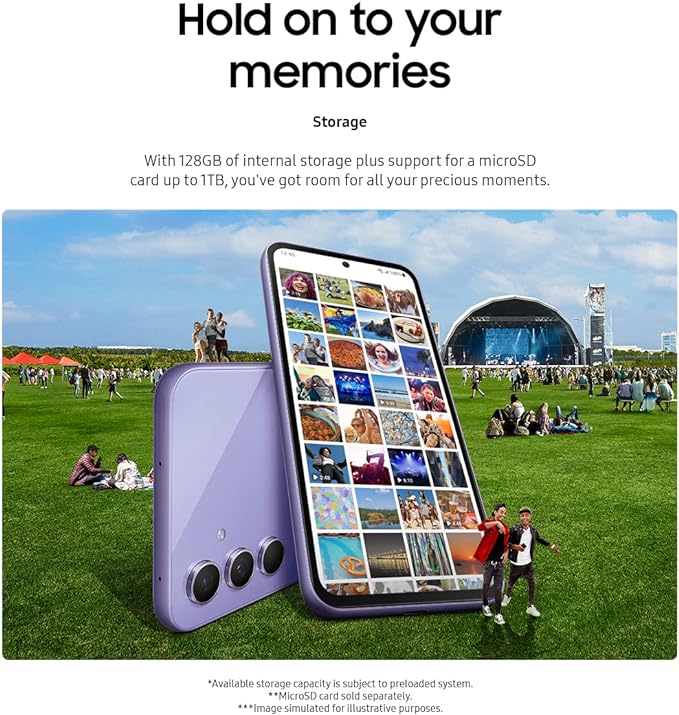 Samsung Galaxy A54 5G Single SIM Smartphone, Awesome Violet, 6GB RAM, 128GB Storage