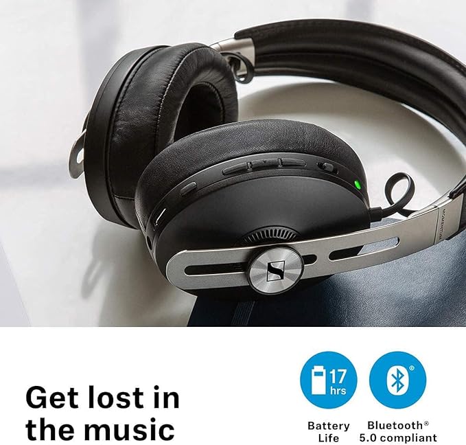 SENNHEISER Momentum 3 Wireless Noise Cancelling Headphones with Alexa, Auto On/Off, Smart Pause Functionality and Smart Control App, Black