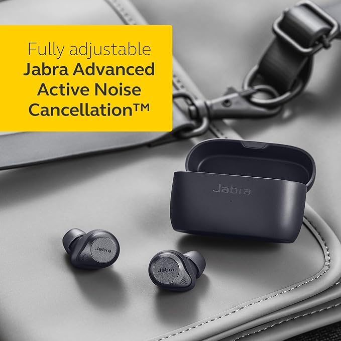 Jabra Elite 85t True Wireless Earbuds - Active Noise Cancelling Wireless Earbuds, Long Battery Life and Powerful Earphones - Wireless Charging Case - Grey