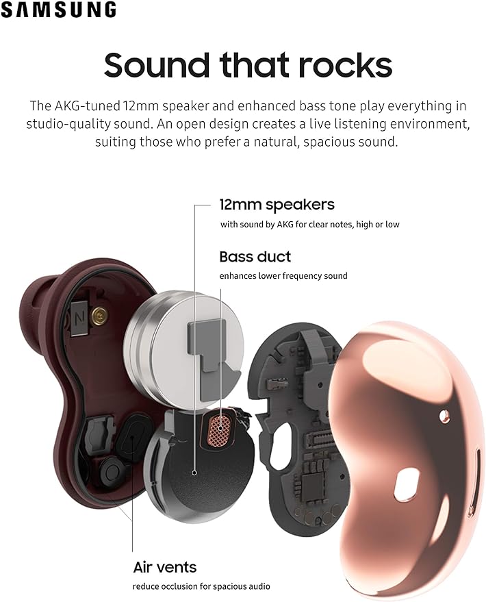 Samsung Galaxy Buds Live, True Wireless Earbuds W/Active Noise Cancelling (Wireless Charging Case Included), Mystic White (US Version)