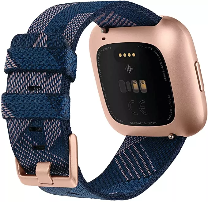 Fitbit Versa 2 Smart Fitness Watch Special Edition (Navy & Pink Woven)